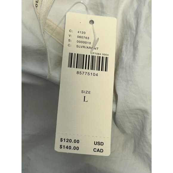 Anthropologie Maxi Skirt Womens L Silver Split Front Elastic Waist Pocket Nylon - Picture 7 of 13